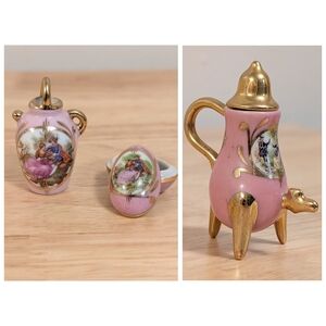 3- Piece Antique Limoges France Mini Porcelain Set